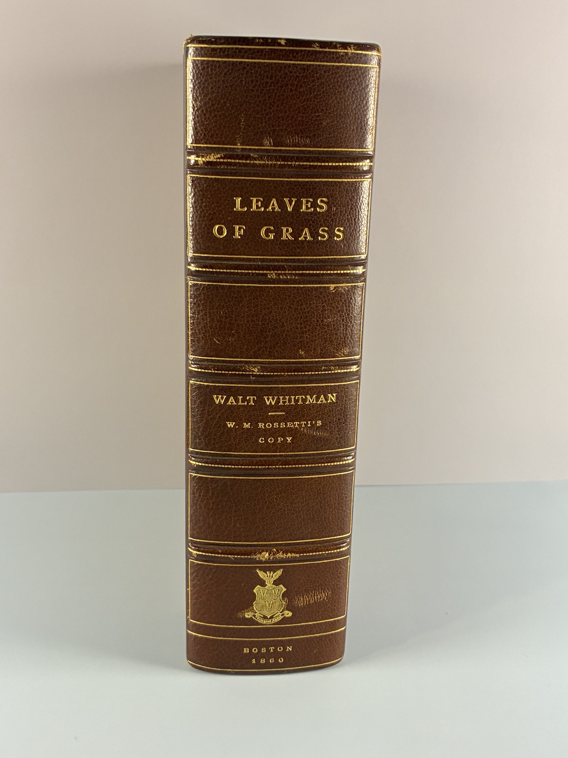 Gilt-lettered spine bearing “W. M. Rossetti’s Copy”